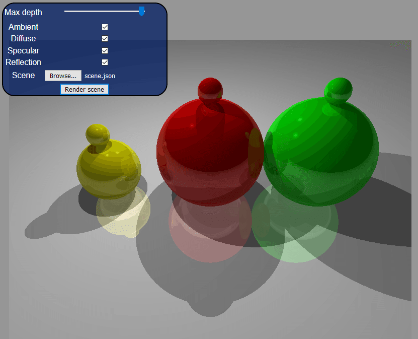 A ray traced scene.