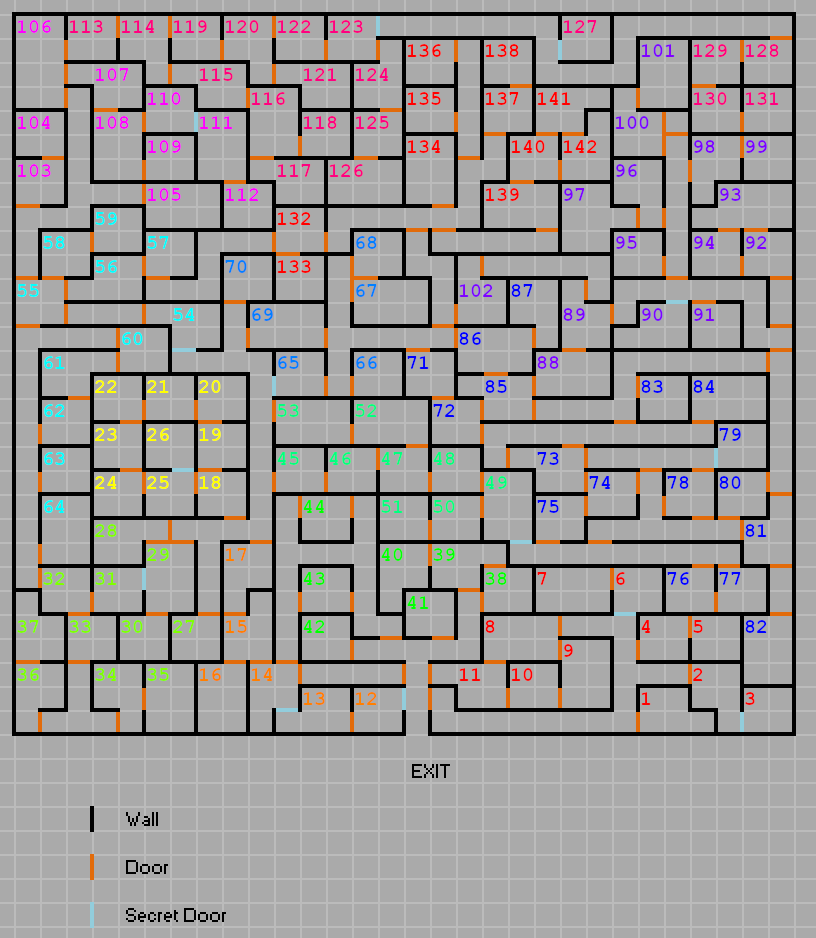 A map of the maze in The Dungeon.