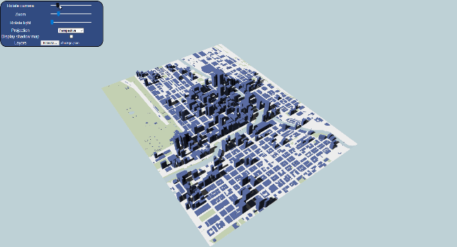 A 3D model of part of the city of Chicago.